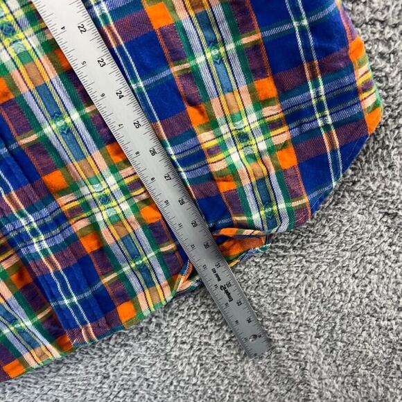 Vintage Ralph Lauren Shirt Men's Extra large Blue Orange Pearl Snap Western 90s - Picture 3 of 10